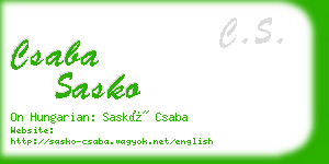 csaba sasko business card